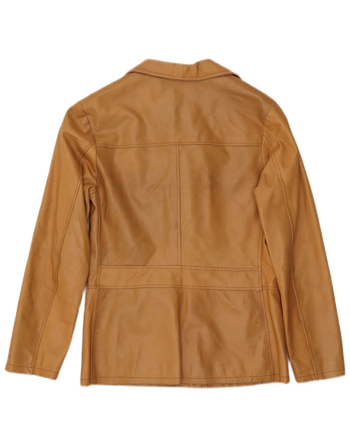 Giacca blazer in pelle da donna a 4 bottoni Terranova UK 10 piccola Beige