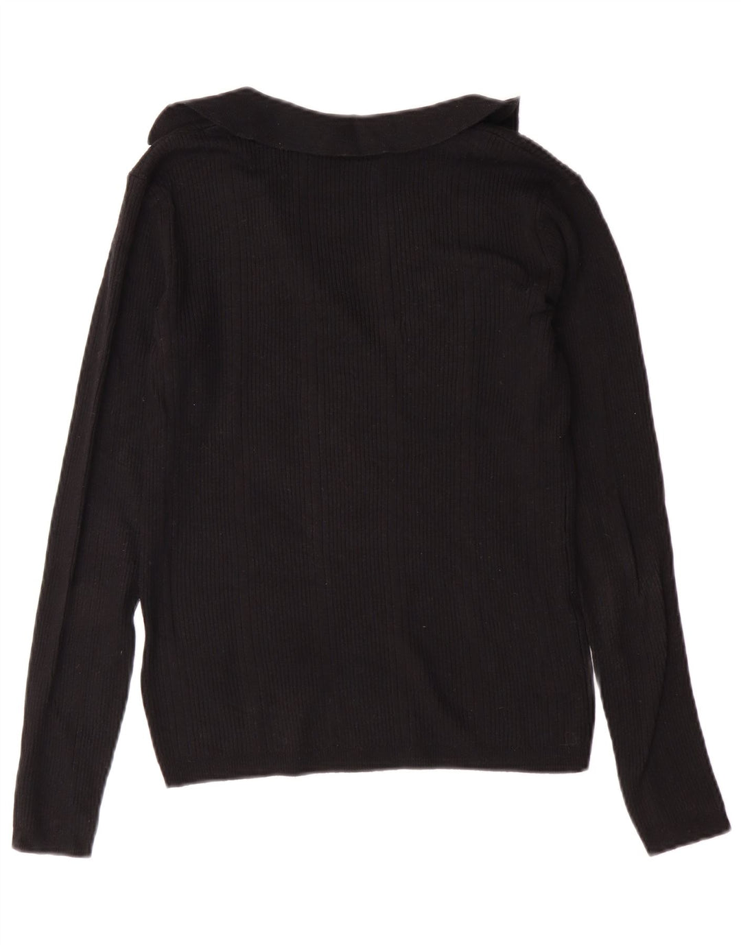 MARKS & SPENCER maglione da donna con collo alto UK 8 piccolo in viscosa nera
