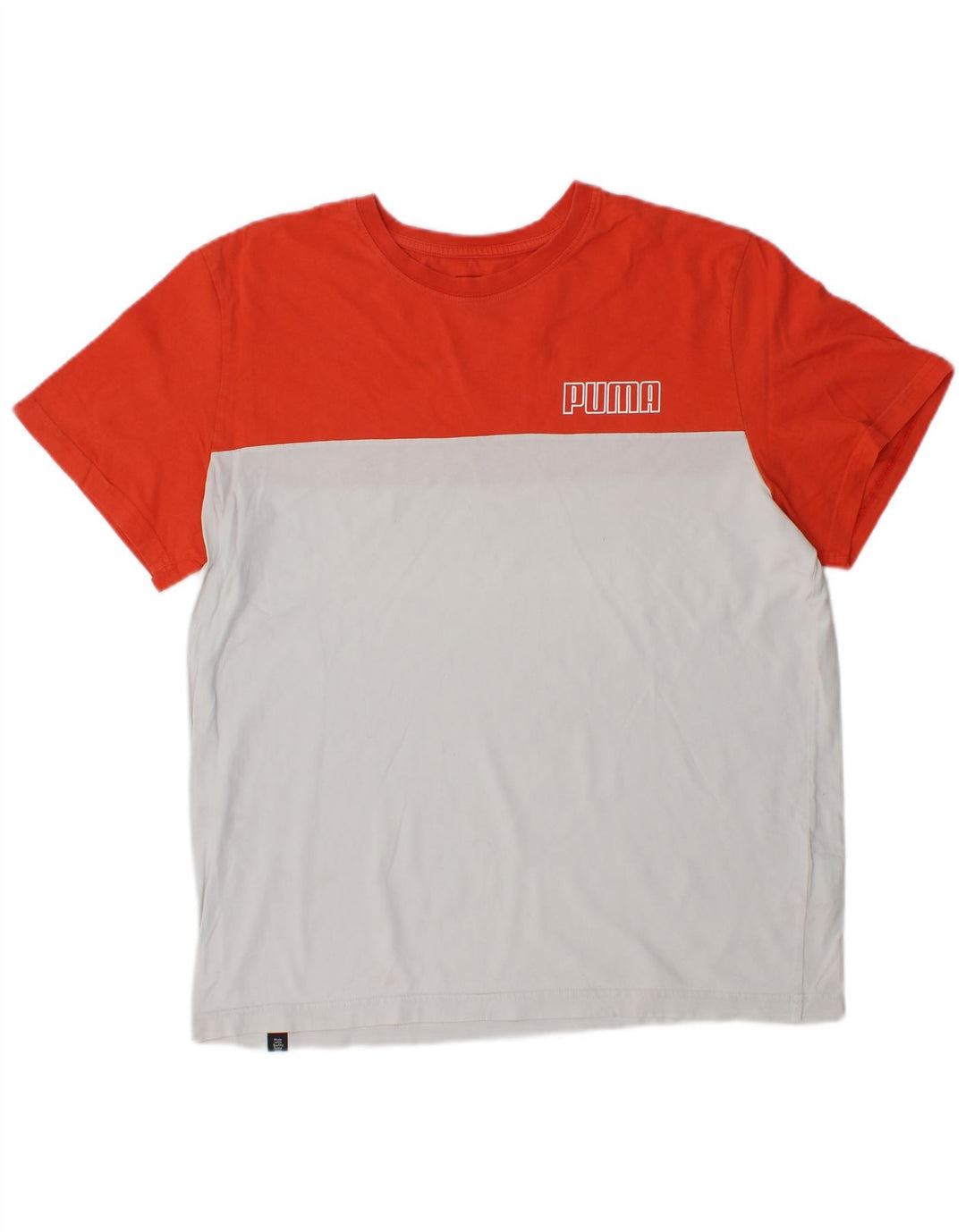 T-shirt da uomo PUMA Top in cotone color block bianco medio
