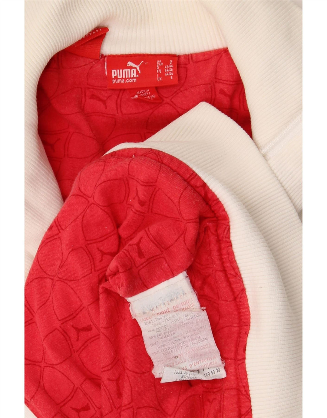 Giacca da ginnastica da uomo Puma Small in cotone bianco