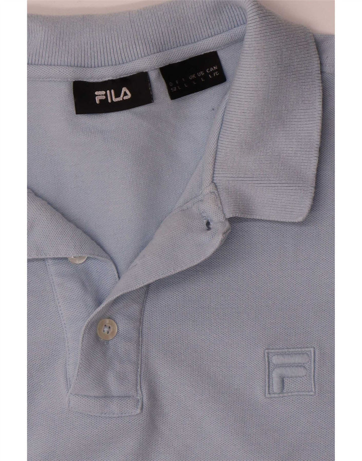 Polo da uomo Fila Large in cotone blu