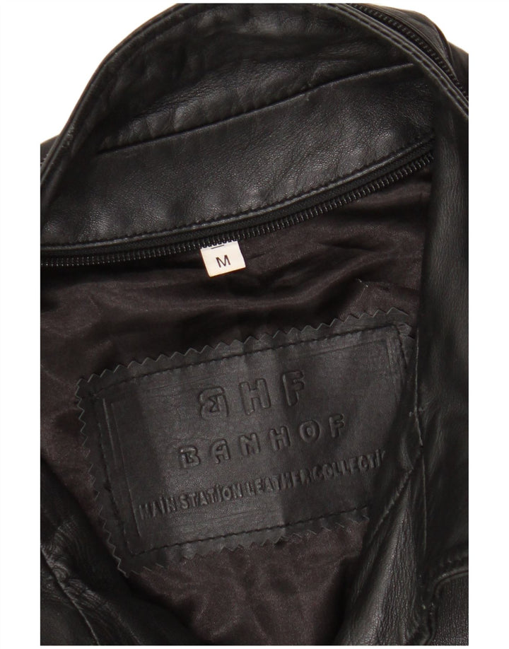 Giacca in pelle vintage da uomo UK 38 in pelle nera media