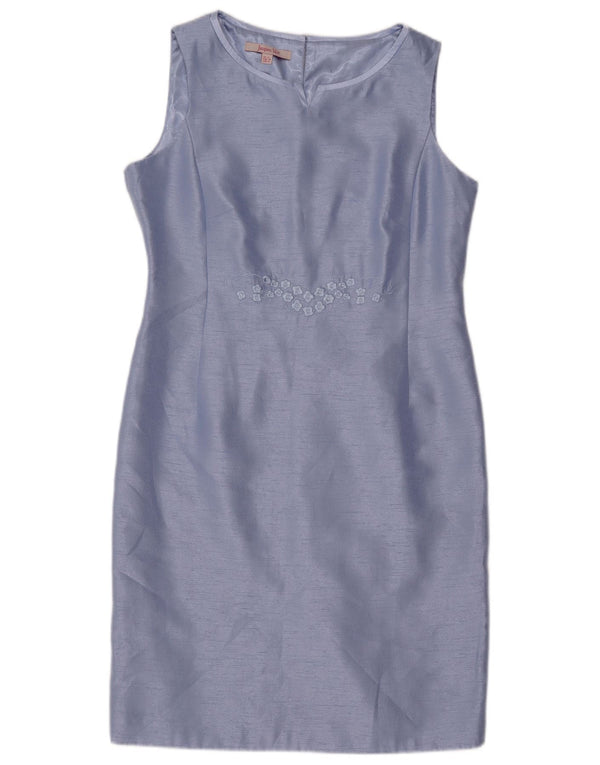 Abito tubino senza maniche da donna Jaques Vert UK 14 Grande viscosa floreale blu