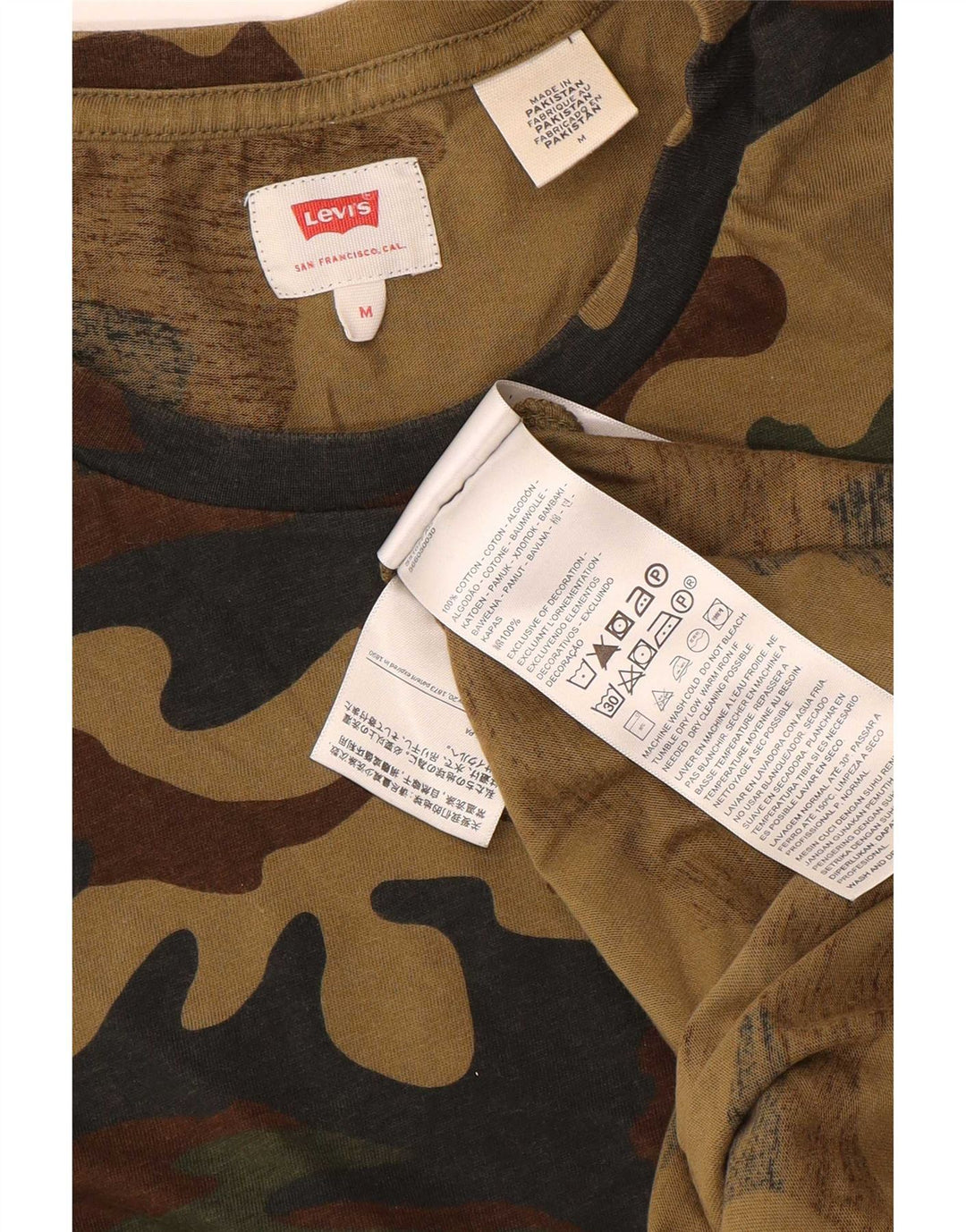 T-shirt da uomo Levi's Top in cotone mimetico multicolore medio