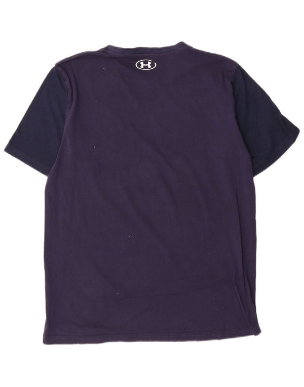 T-shirt grafica da uomo Under Armour Top Small in cotone blu navy