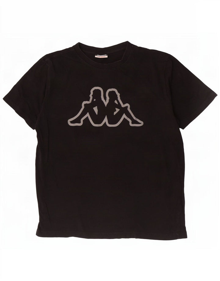 T-shirt grafica da uomo Kappa Top grande in cotone nero