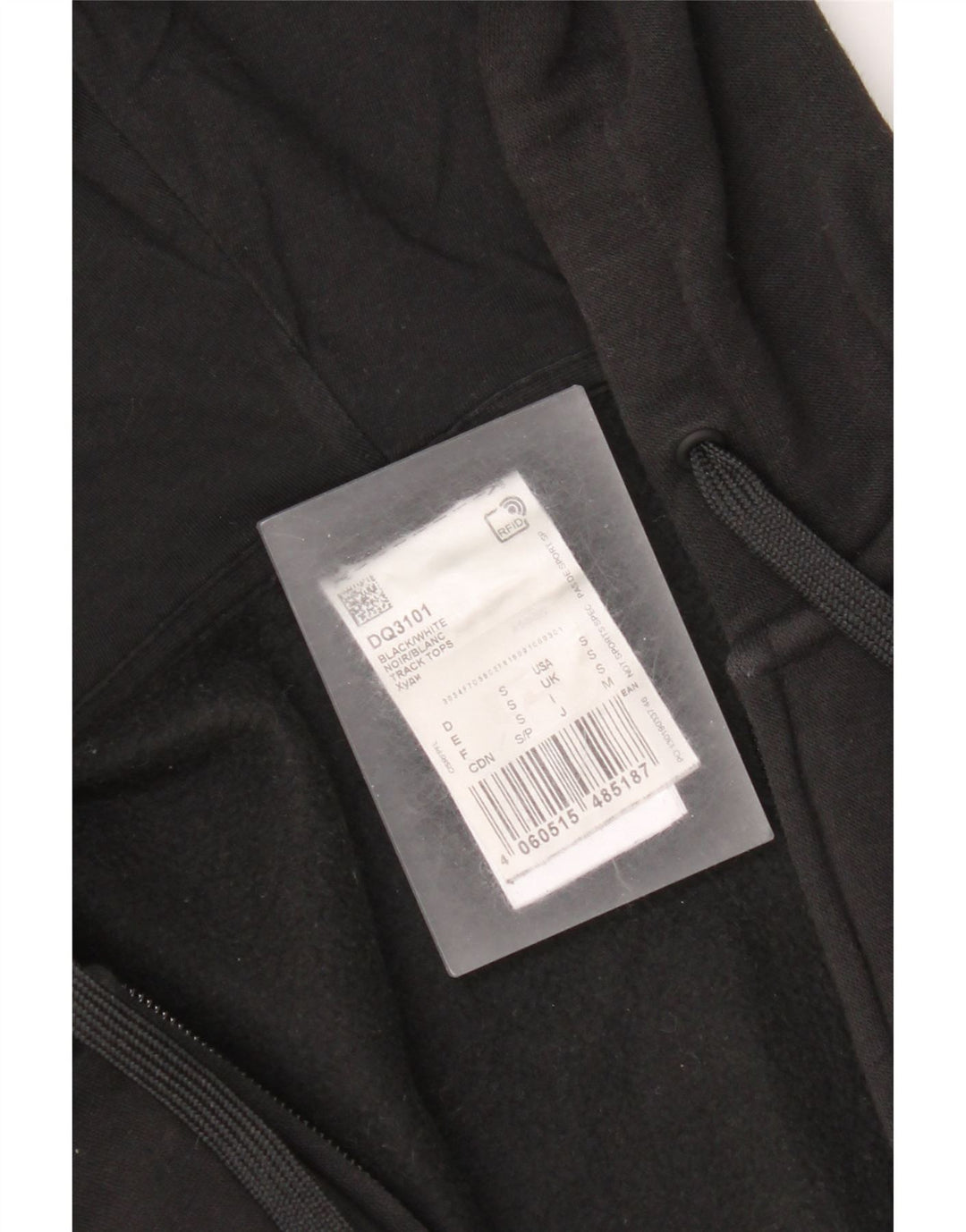 Maglione con cappuccio e zip Adidas da uomo piccolo in cotone nero