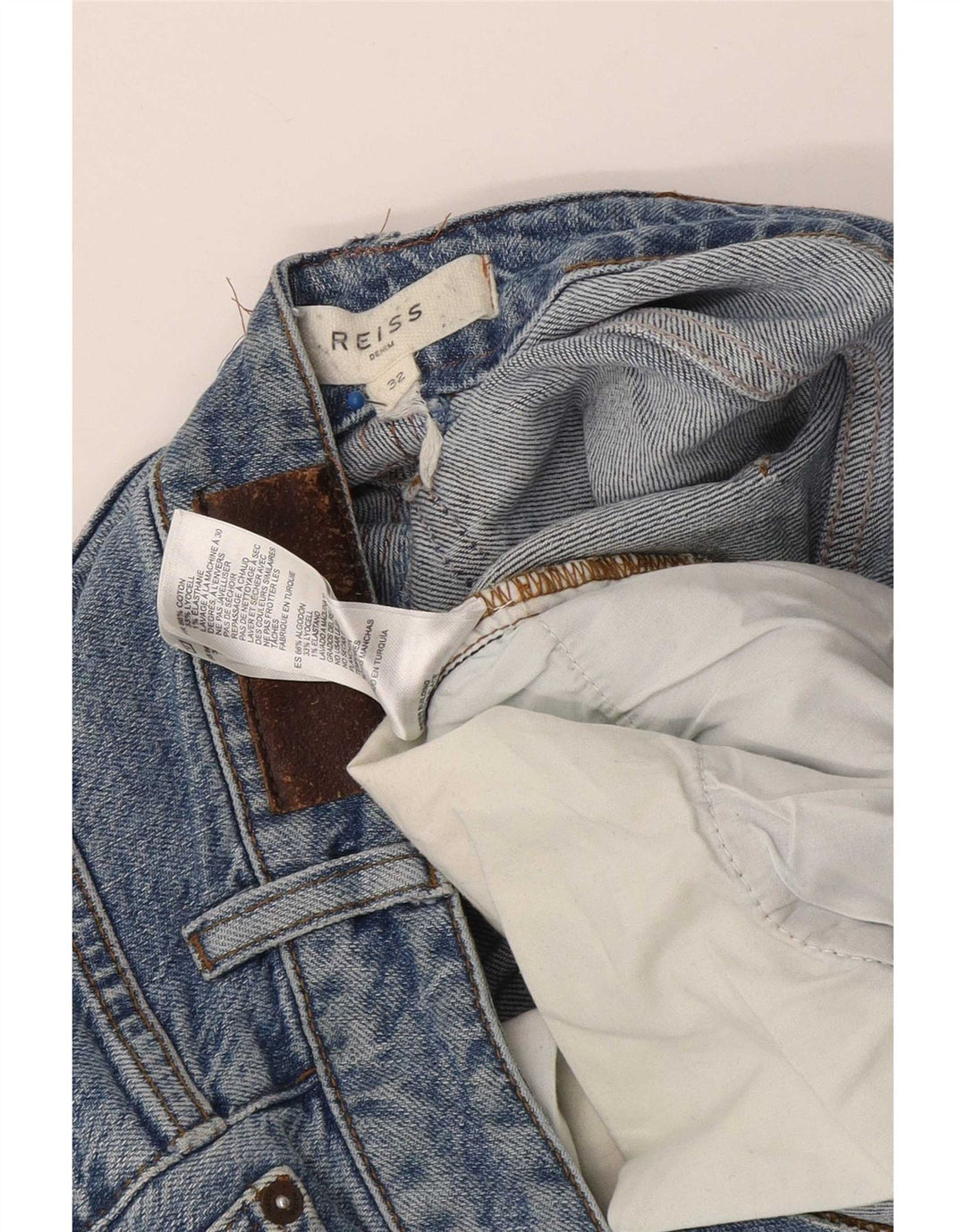 Jeans slim invecchiati da uomo Reiss W32 L30 cotone blu