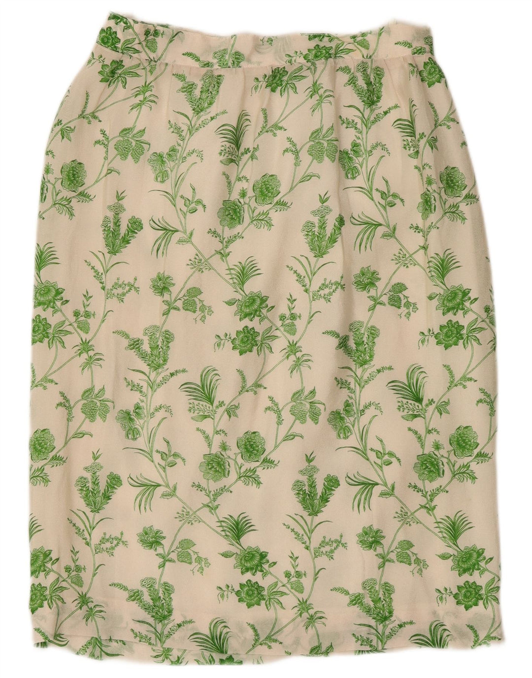 Gonna dritta da donna vintage W28 floreale bianca media