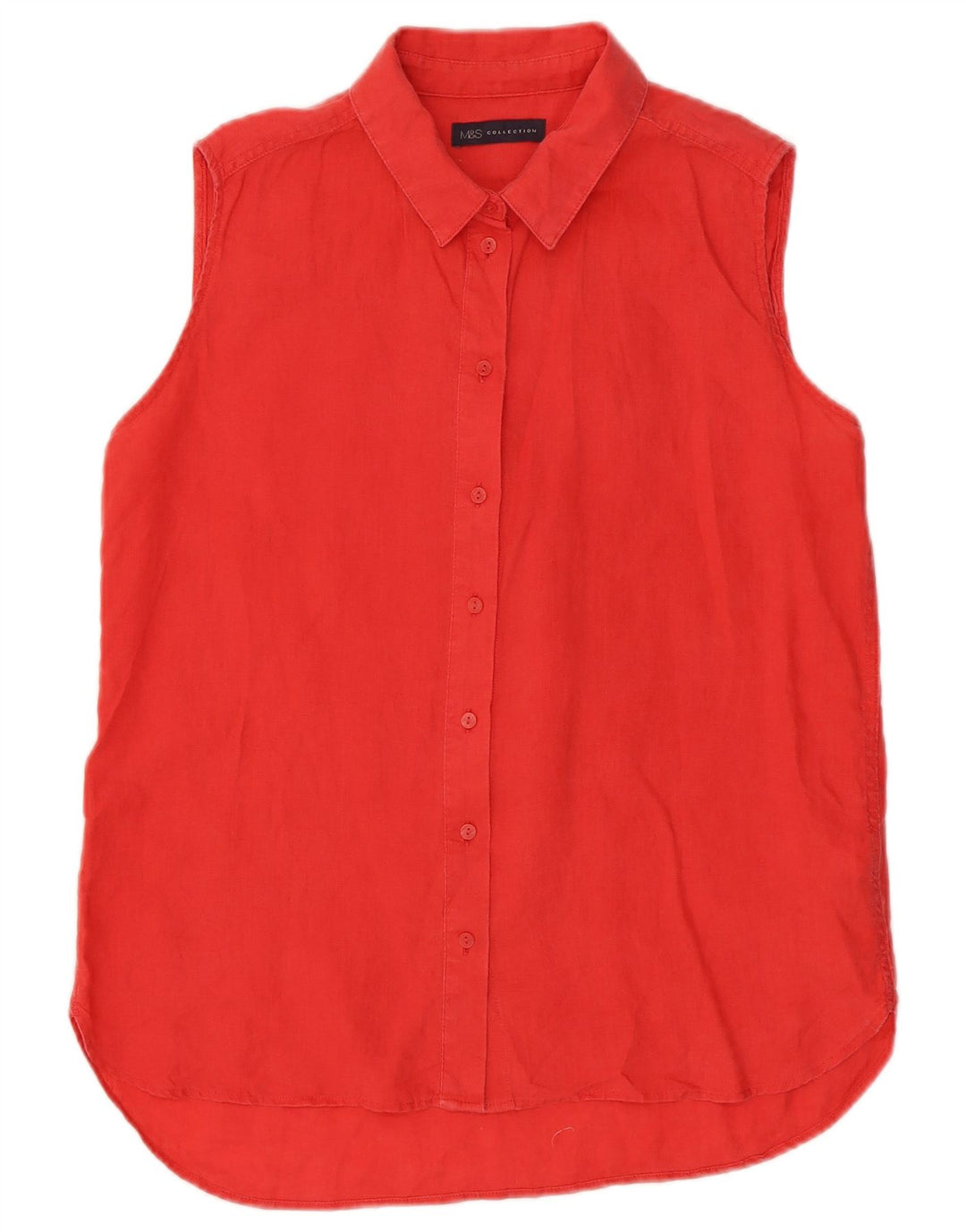 MARKS & SPENCER Camicia senza maniche da donna UK 12 Lino rosa medio