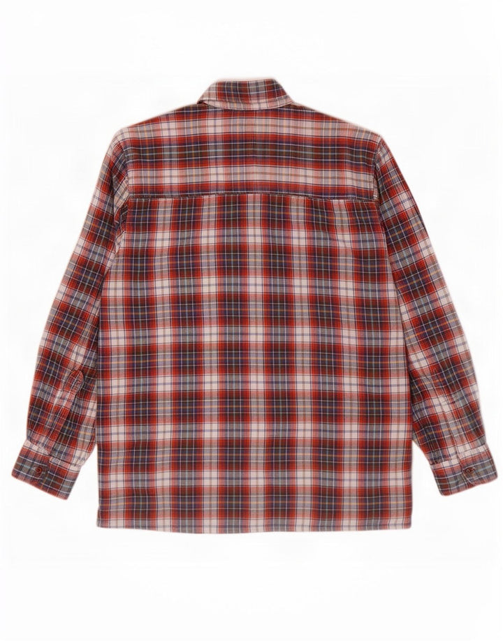 Camicia da uomo in flanella Follie in cotone a quadri rosso medio