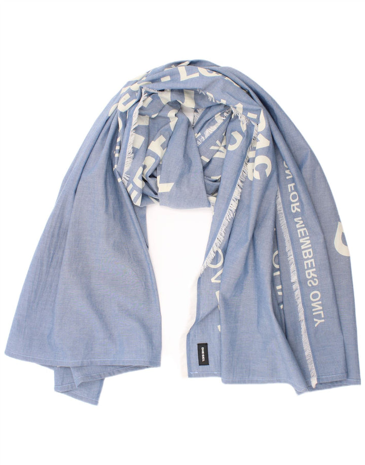 Sciarpa rettangolare con grafica da donna Diesel, taglia unica in cotone blu