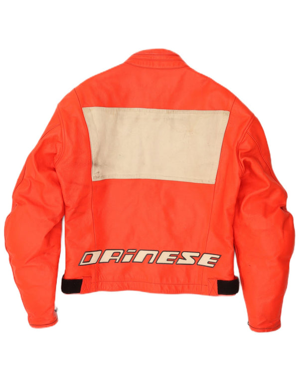 Giacca da pilota in pelle grafica Dainese da uomo IT 50 Medium Orange Colourblock