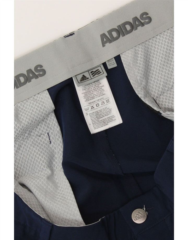 Pantaloni chino dritti da uomo ADIDAS W38 L32 poliestere blu navy