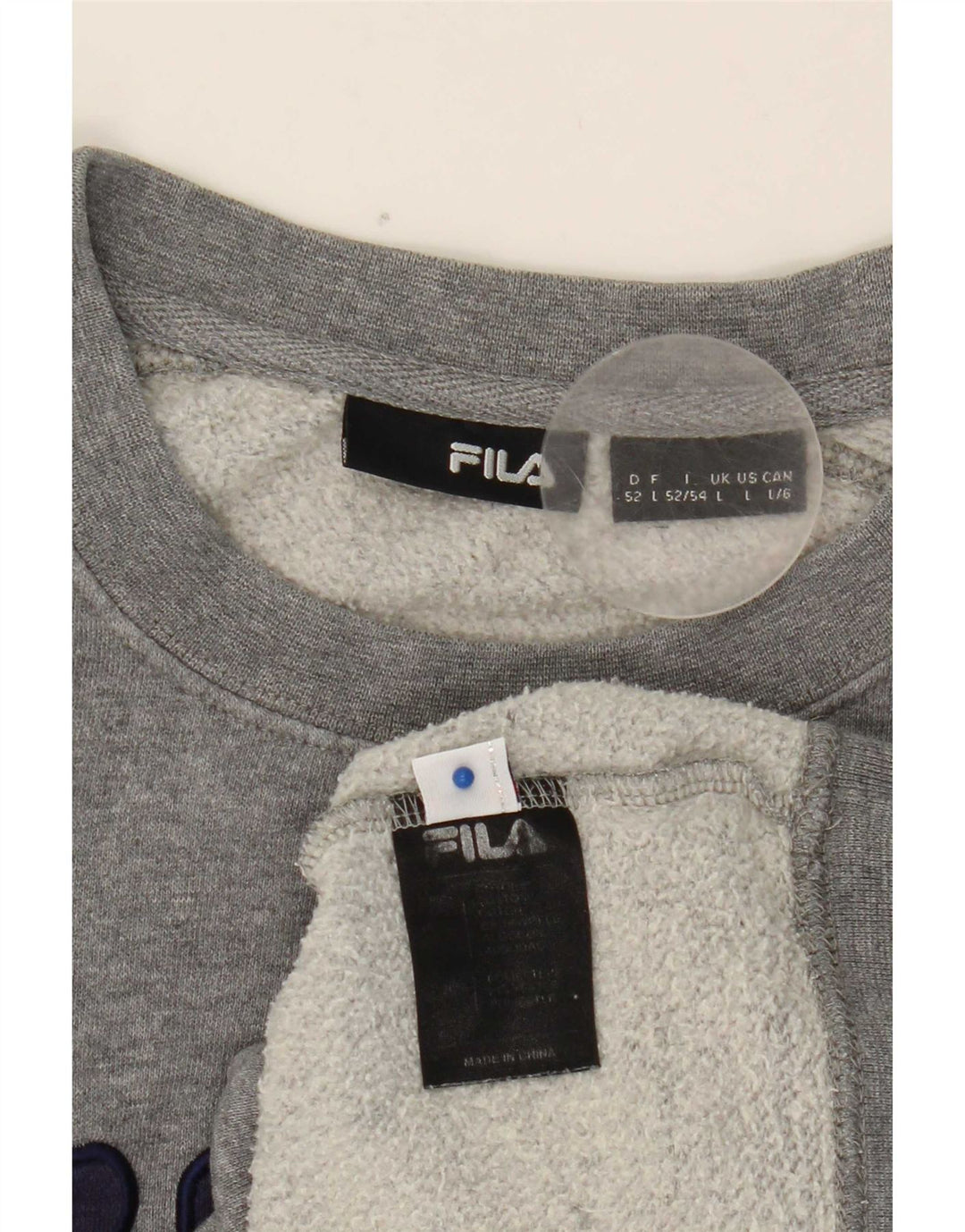 Felpa grafica da uomo Fila Maglione grande cotone grigio
