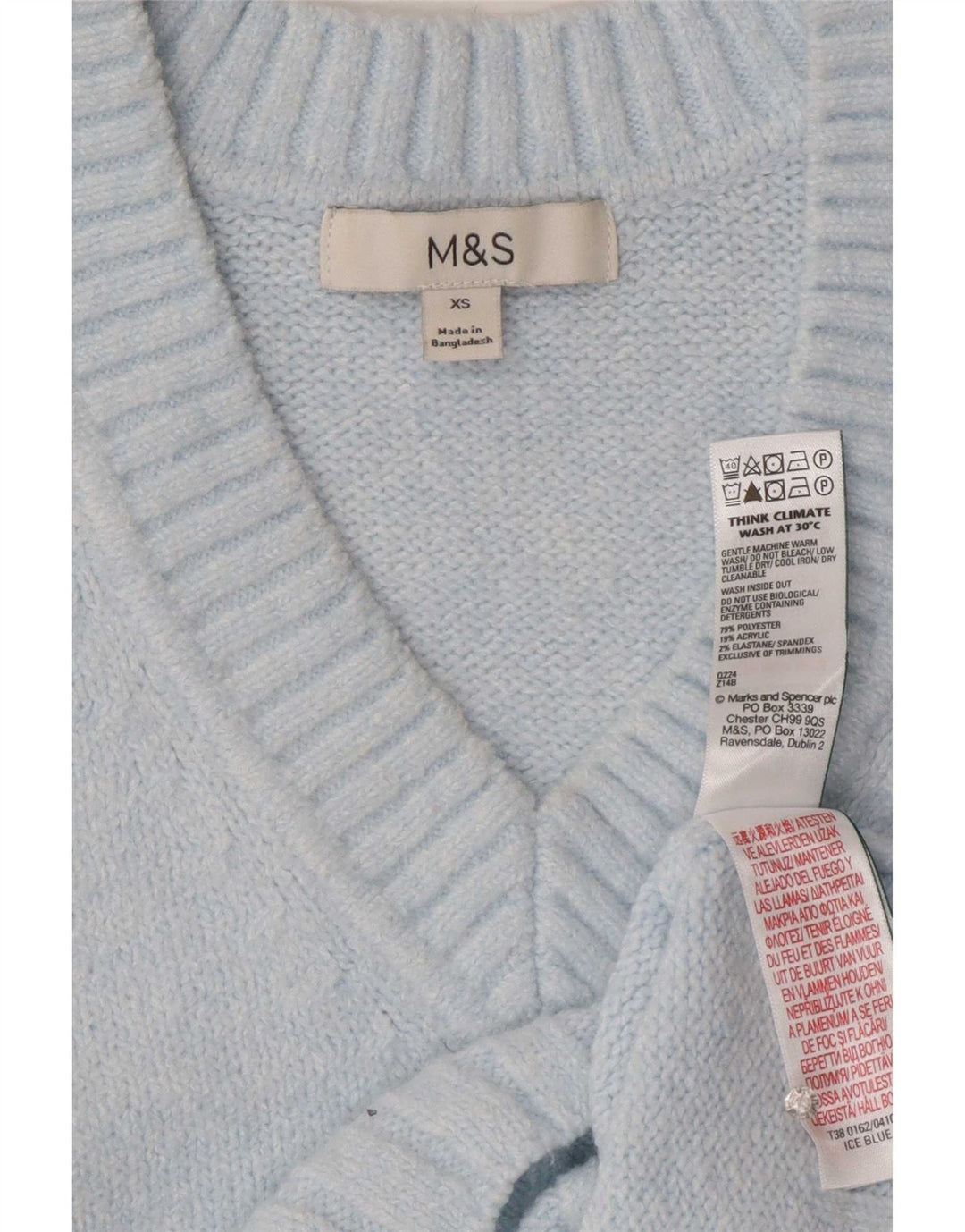Maglione oversize con scollo a V da donna Marks & Spencer UK 6 XS Blu