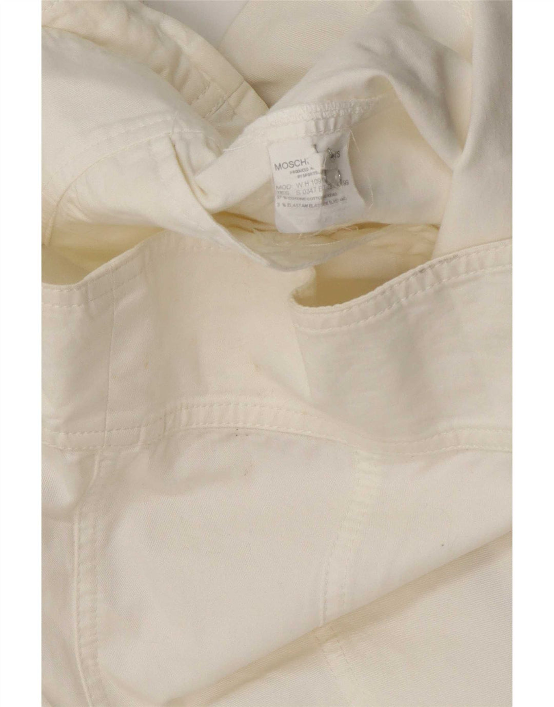 Giubbotto bomber da donna Moschino UK 12 medio cotone bianco sporco