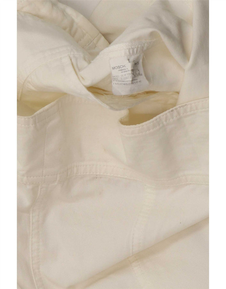 Giubbotto bomber da donna Moschino UK 12 medio cotone bianco sporco