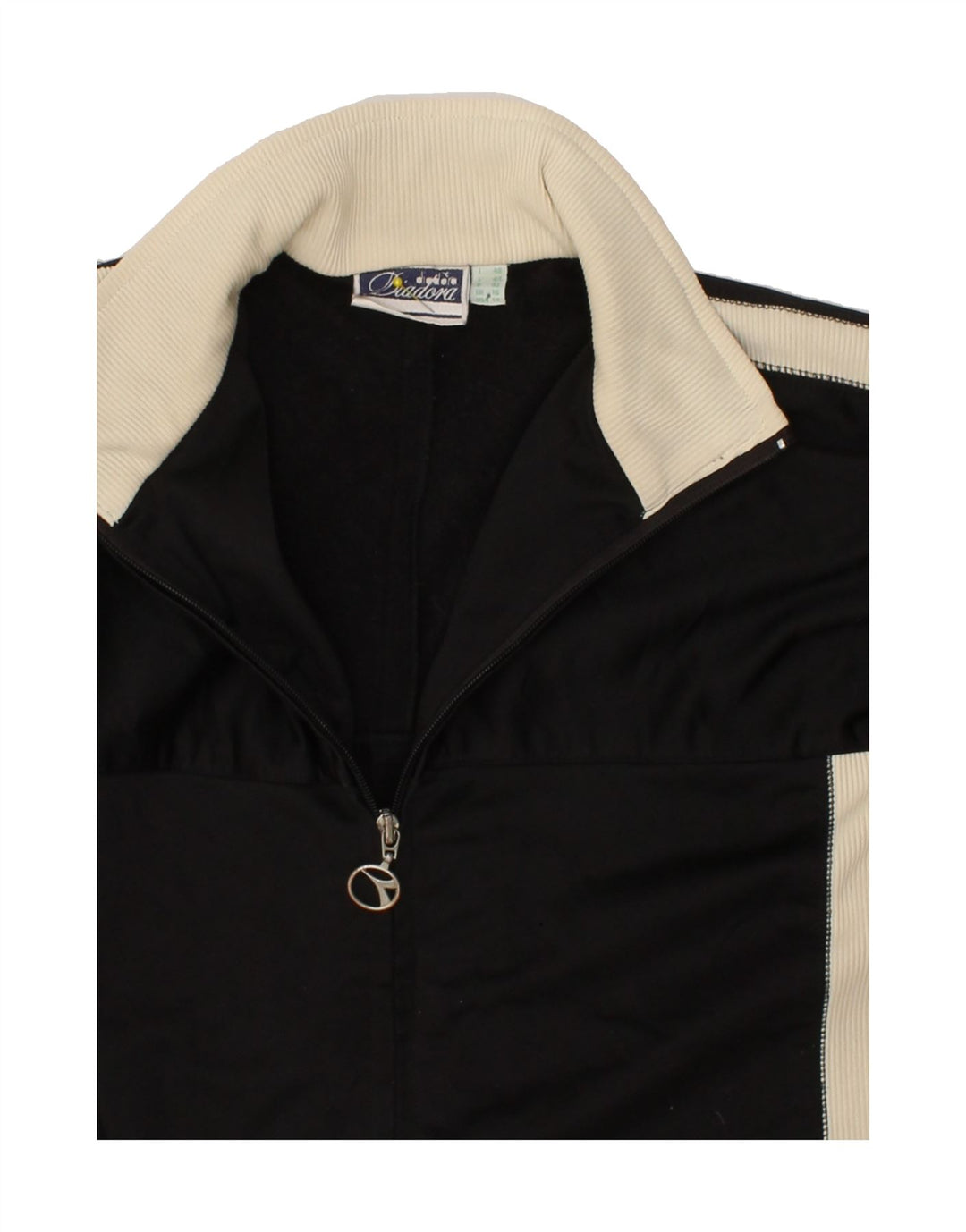 DIADORA Womens Oversized Tracksuit Top Jacket UK 16 Large  Black Vintage Diadora and Second-Hand Diadora from Messina Hembry 