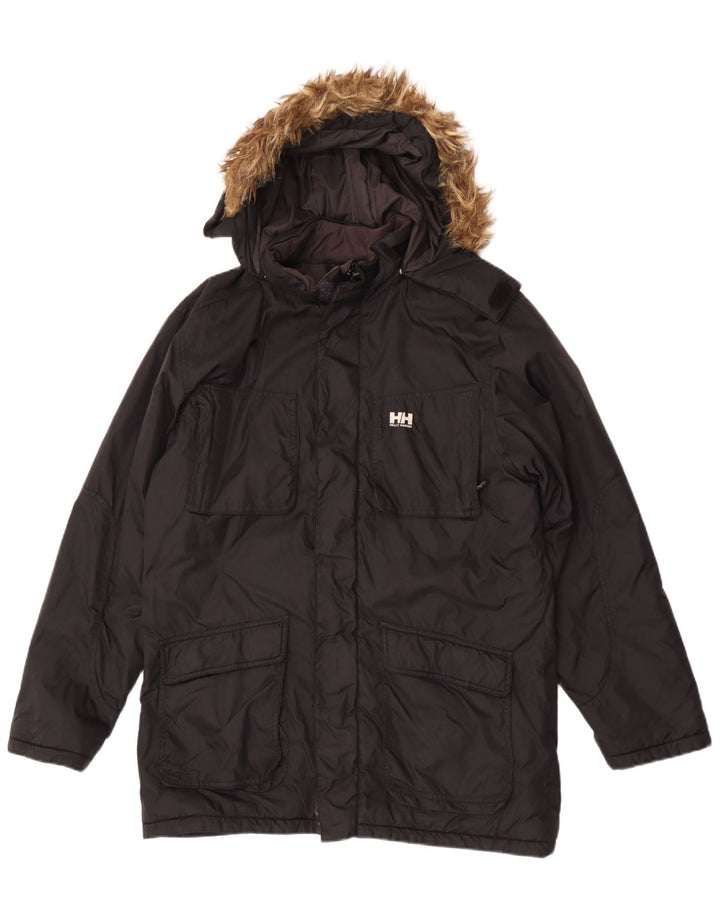 Giacca Parka con cappuccio da ragazzo Helly Hansen 15-16 anni in poliammide nera