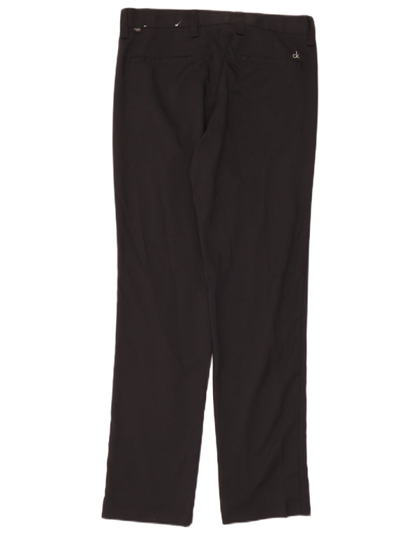 Pantaloni chino dritti da uomo Calvin Klein taglia 32 W32 L31 poliestere nero