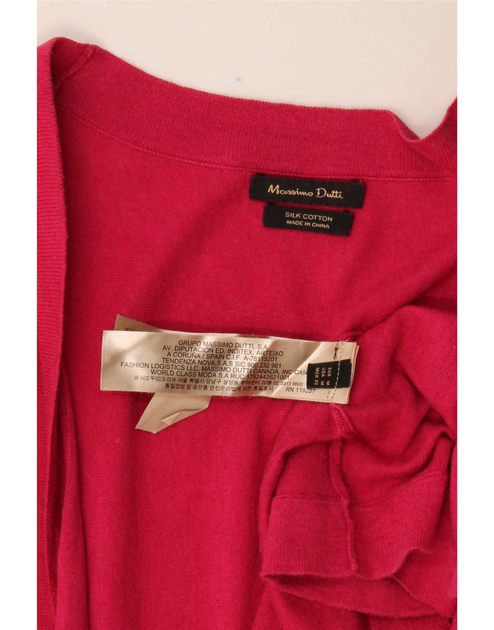 Massimo Dutti Maglione cardigan aperto con maniche a 3/4 da donna UK 14 Rosa medio