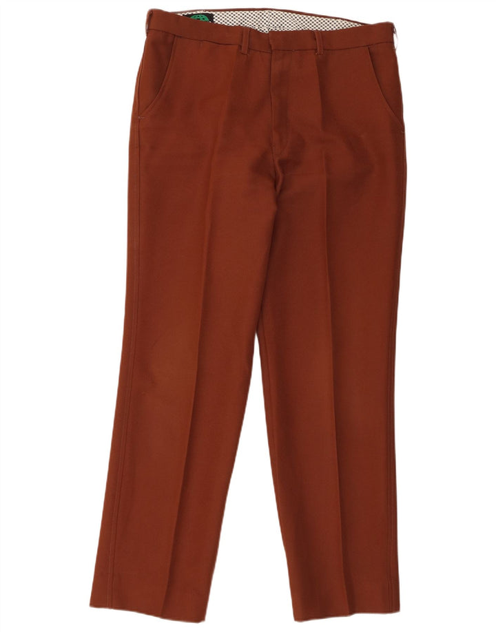Pantaloni chino dritti da uomo Trevira W32 L29 poliestere marrone