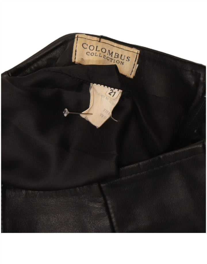 Gonna in pelle da donna COLOMBUS W26 piccola in pelle nera