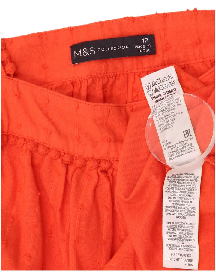 Top camicetta senza maniche da donna Marks & Spencer UK 12 medio arancione maculato