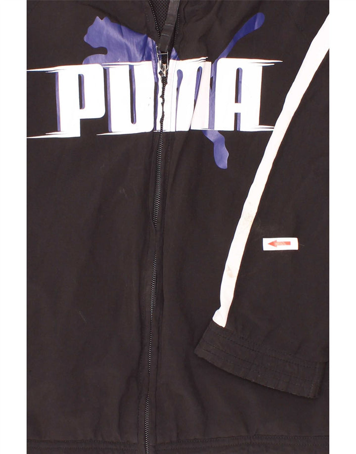 Giacca da tuta grafica da ragazzo Puma 9-10 anni Colorblock nera