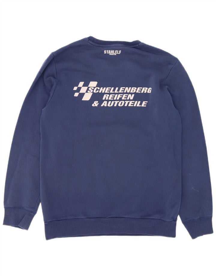 Felpa grafica da uomo Adidas Felpa media in cotone blu navy