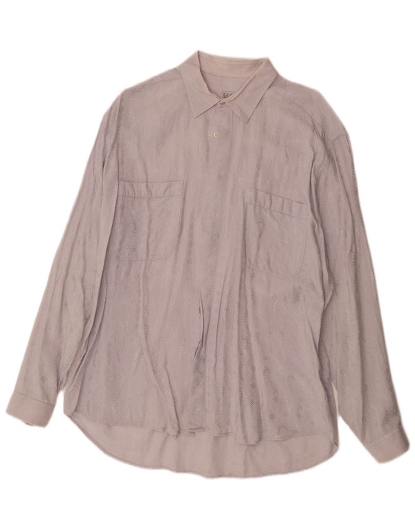 Camicia da uomo vintage XL in cotone floreale viola