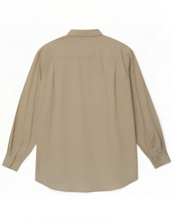 Camicia da uomo Nautica taglia 17 XL Cotone a righe beige