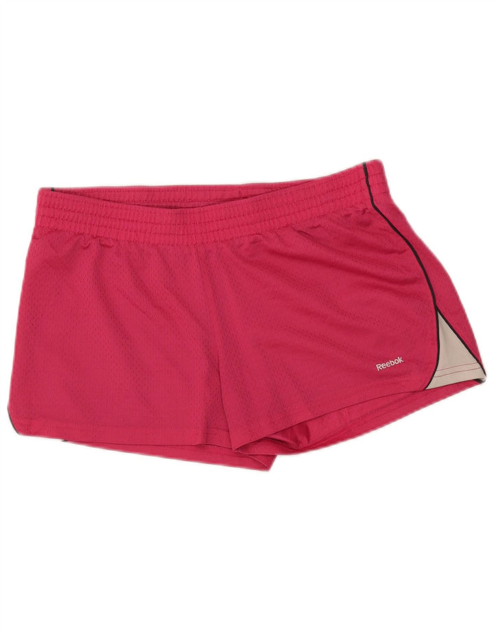 Pantaloncini sportivi REEBOK da donna UK 14 Poliestere color block rosa medio