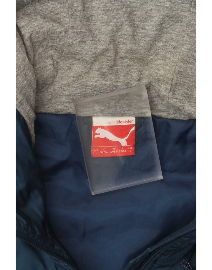 Giacca trapuntata con cappuccio da uomo Puma UK 40 Large Blu Navy