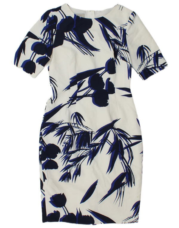 Abito tubino da donna Hobbs UK 10 piccolo poliestere floreale bianco