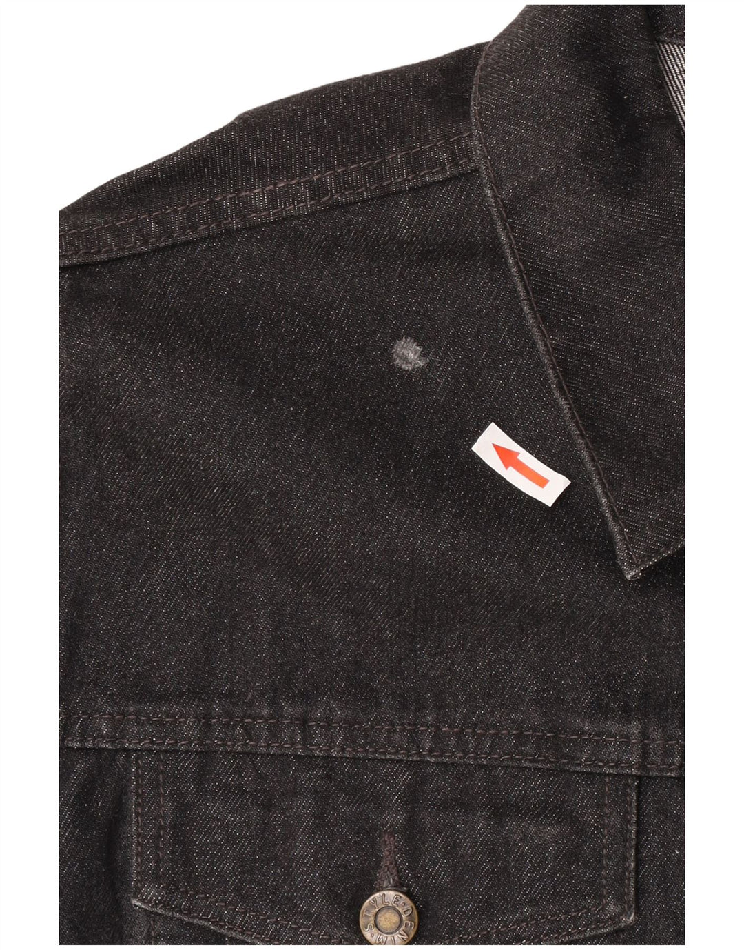 Giacca in denim da uomo stile denim UK 42 XL cotone nero