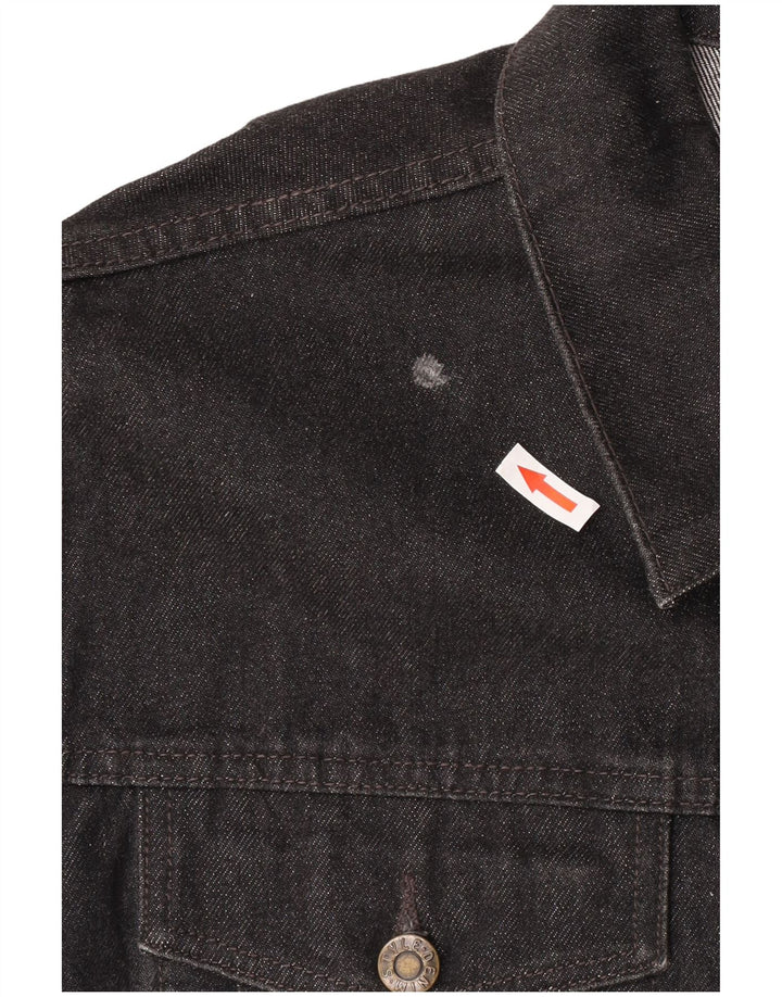 Giacca in denim da uomo stile denim UK 42 XL cotone nero