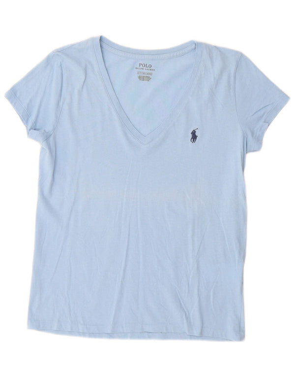 Polo Ralph Lauren T-shirt da donna Top UK 10 piccola in cotone blu