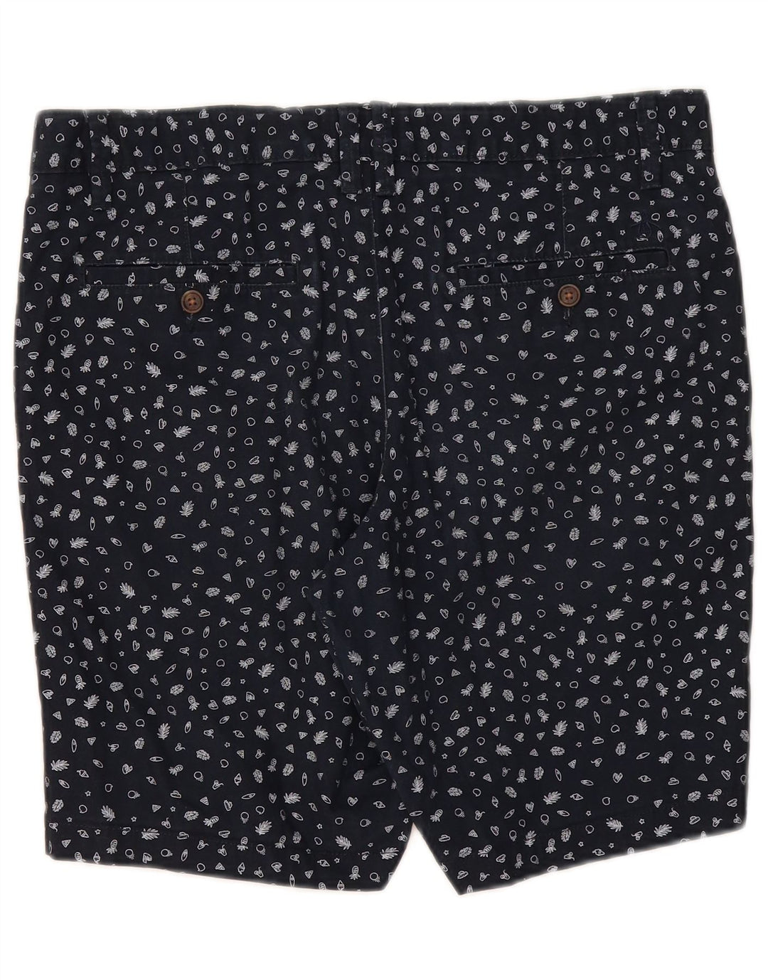 PENGUIN Mens Chino Shorts W34 Large  Navy Blue Spotted Cotton