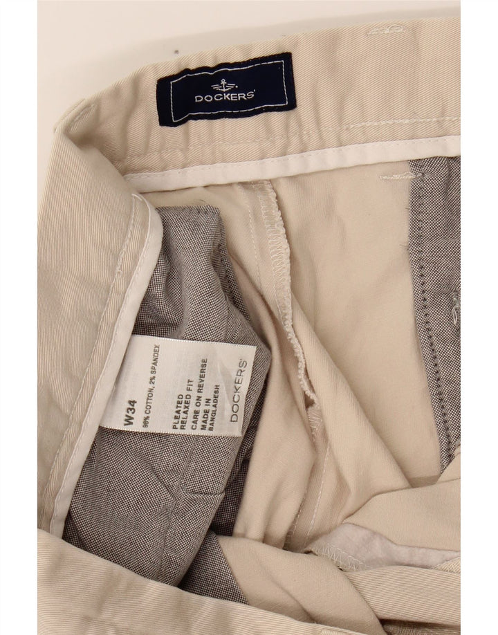 DOCKERS Mens Pegged Chino Shorts W34 Large Beige Cotton Vintage Dockers and Second-Hand Dockers from Messina Hembry 