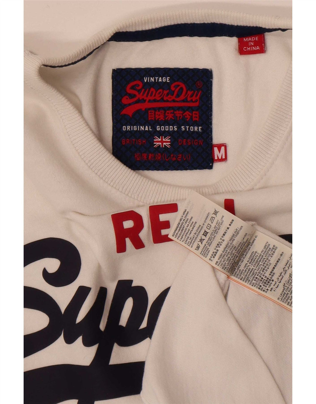 T-shirt grafica regolare da uomo Superdry Top in cotone bianco medio
