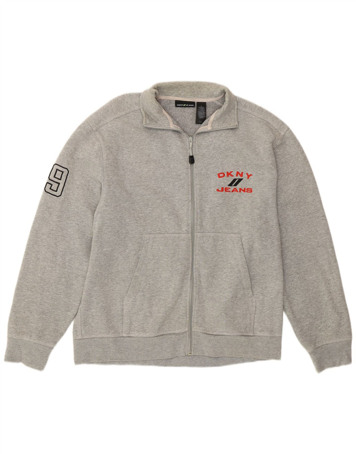 Giacca da ginnastica grafica da uomo Dkny in cotone grigio medio