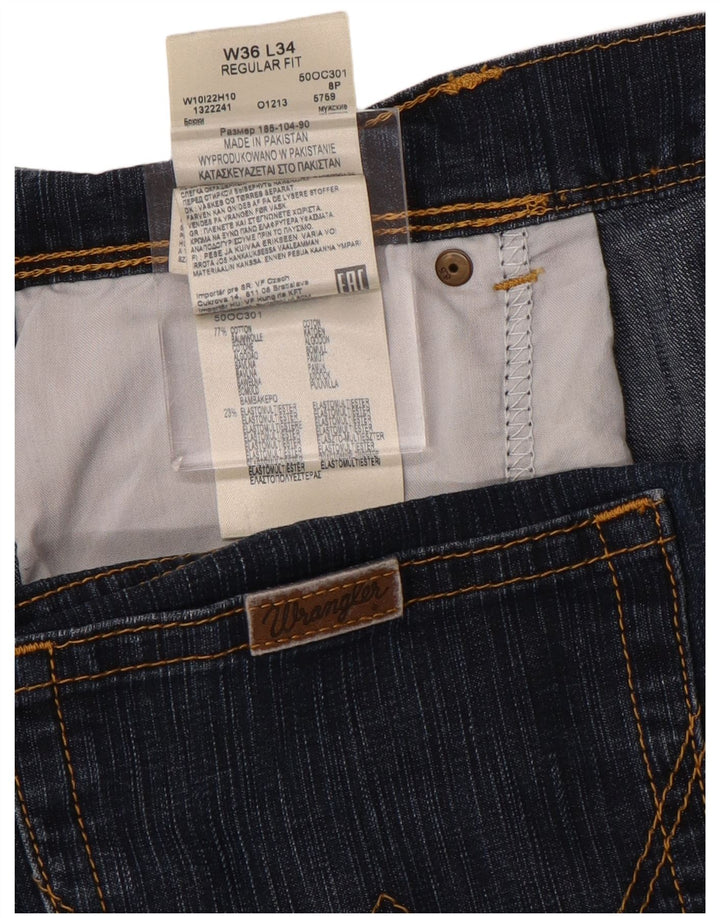 Jeans dritti da uomo Wrangler vestibilità regolare W36 L34 cotone blu