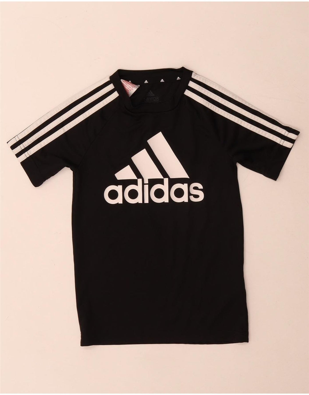 T-shirt grafica Adidas Aeroready da ragazzo, 7-8 anni, in poliestere nero