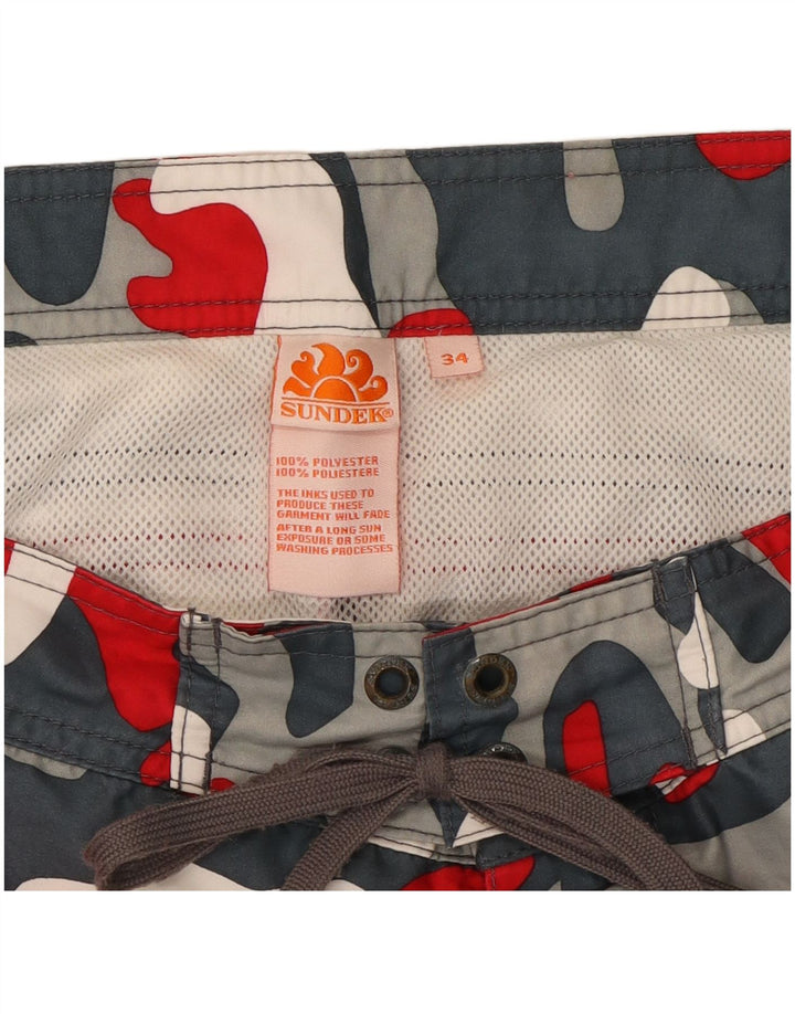 Pantaloncini da bagno da uomo SUNDEK grandi in poliestere mimetico multicolore