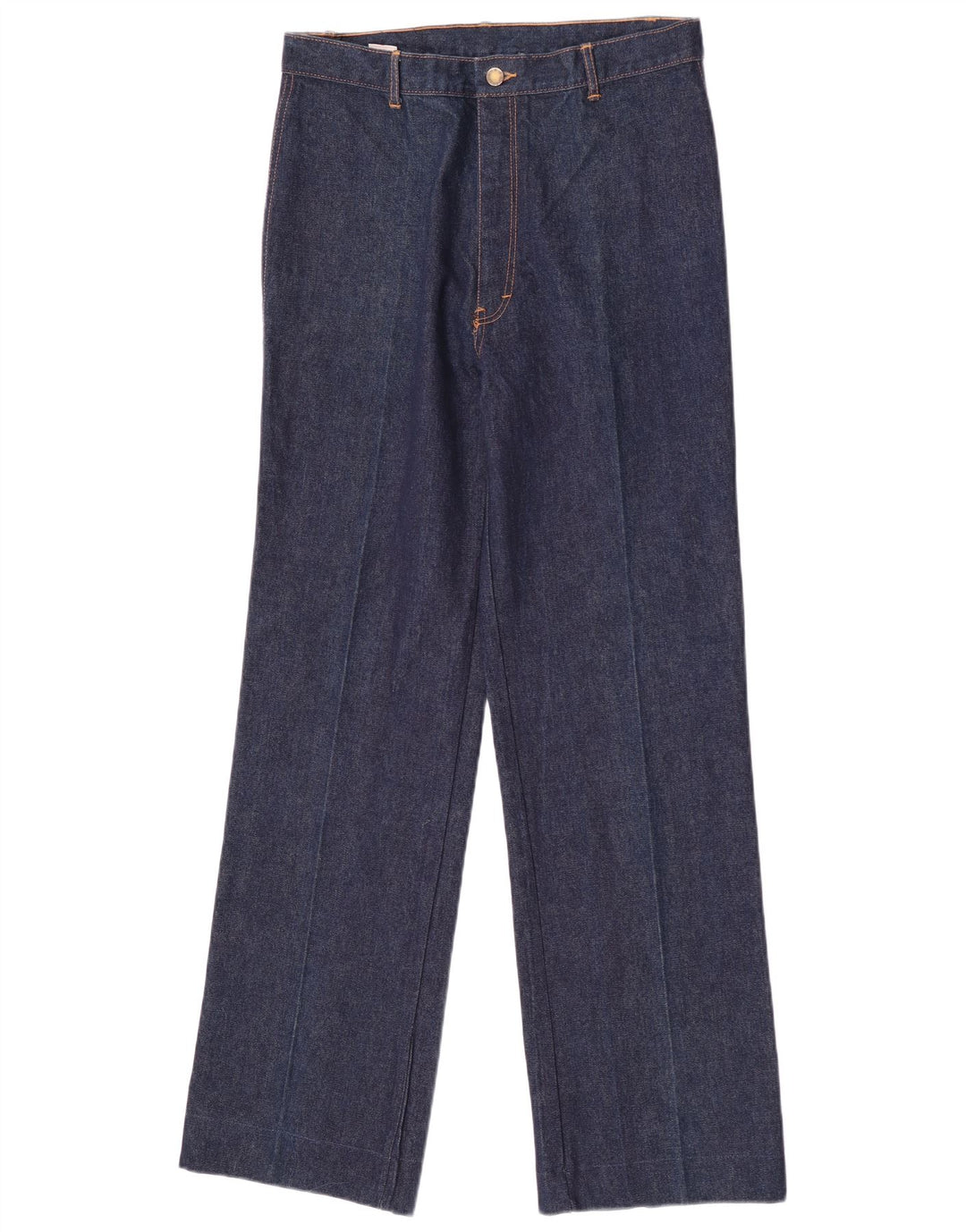 Jeans dritti da donna vintage W34 L32 in cotone blu navy