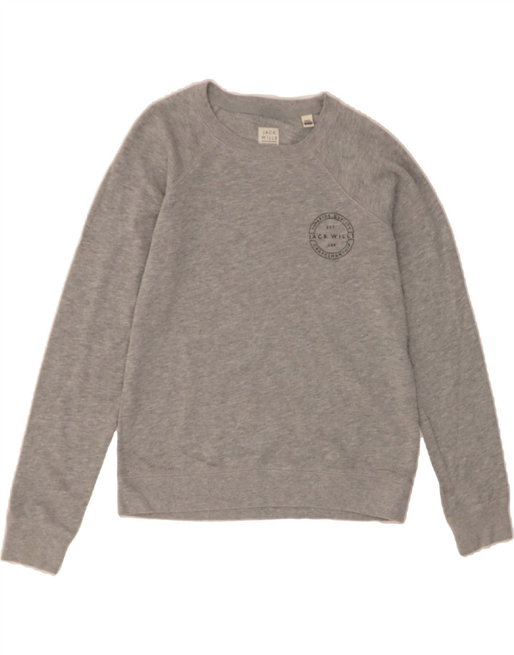 JACK WILLS Womens Sweatshirt Jumper UK 8 Small Grey Cotton Vintage Jack Wills and Second-Hand Jack Wills from Messina Hembry 