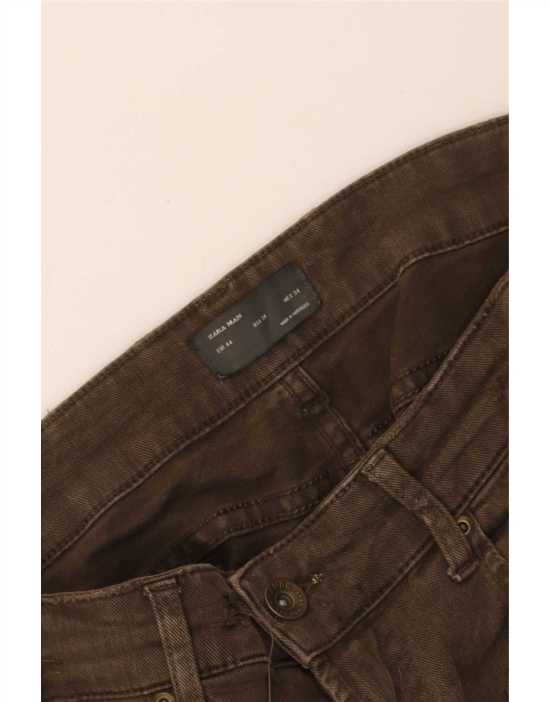 Pantaloni cargo slim da uomo Zara EU 44 Large W34 L29 Cachi