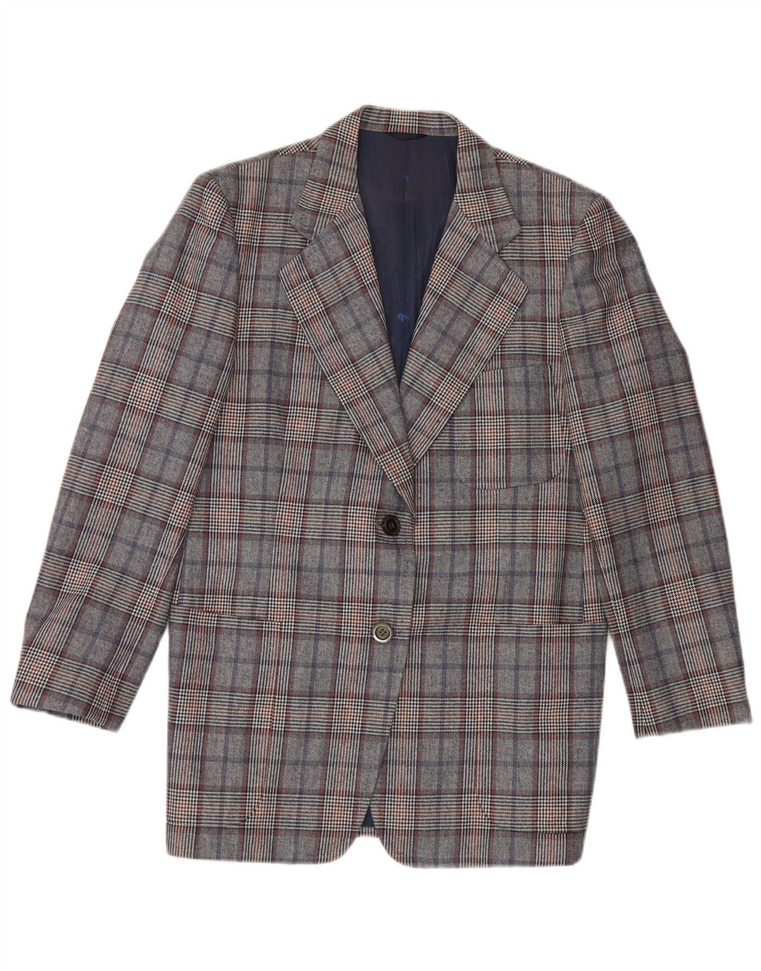 Giacca blazer lunga da donna Quantas UK 14 pied de poule blu medio